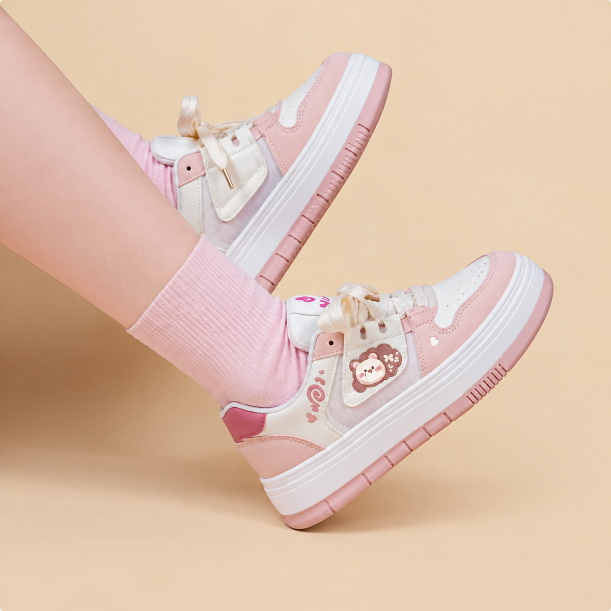 Baskets Fille Roses